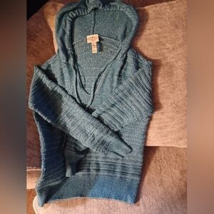 Womens Blue Hooded Sweater